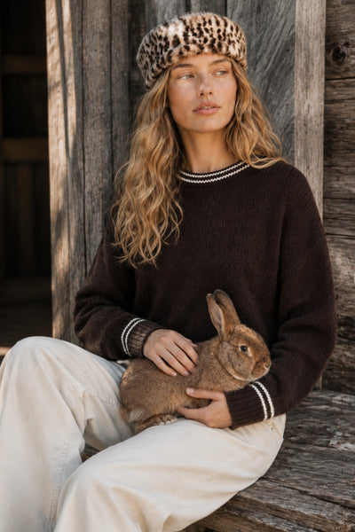 Soft Knit Contrast Trim Sweater