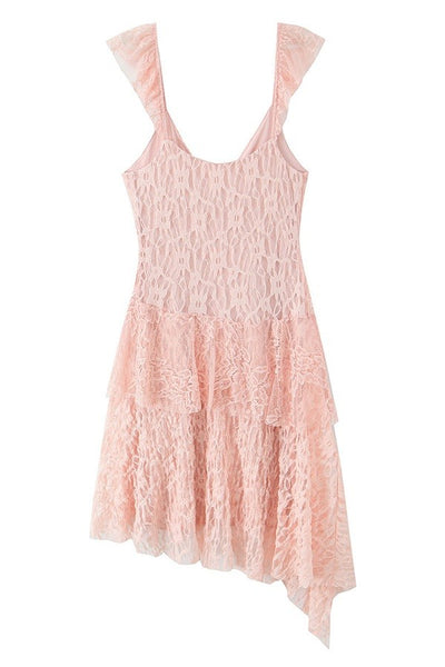 Ruffled Lace Mini Dress
