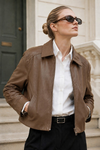 Soft Faux Leather Zip Up
