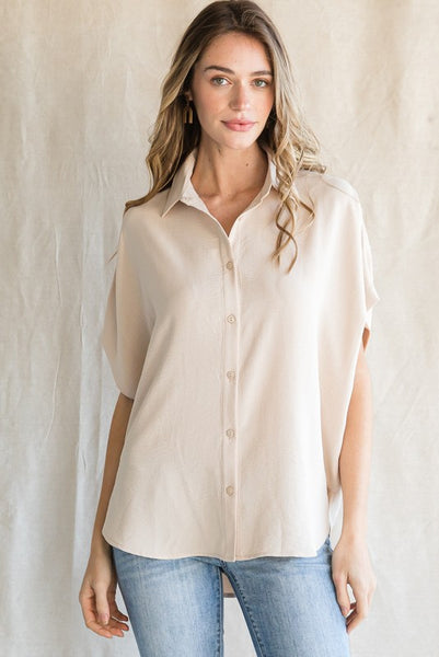 Solid Collared Button Up