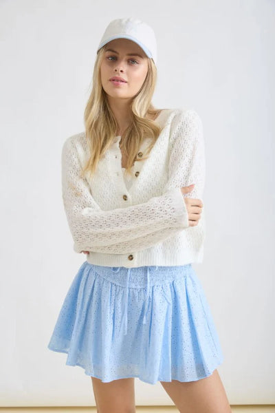Eyelet Knit Cardigan