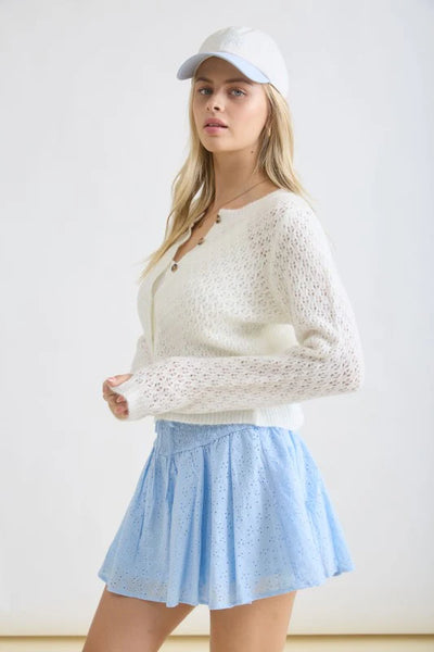 Eyelet Knit Cardigan