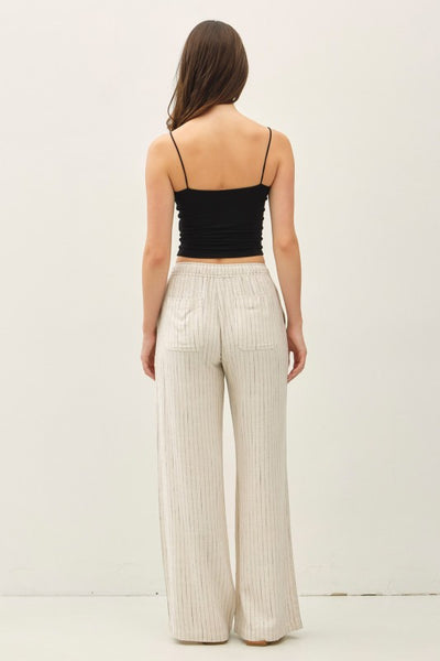 Linen Blend Wide Leg Pants