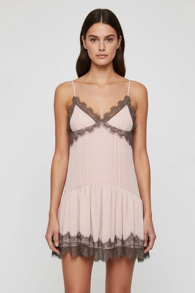 Lace Trimmed Mini Dress