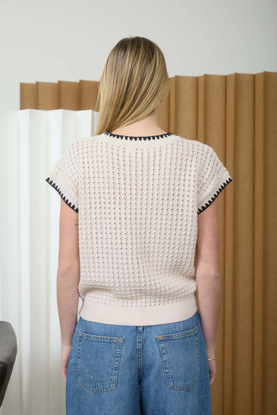 Textured Contrast Sweater