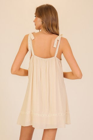 Sweet Serenity Lace Trim Dress
