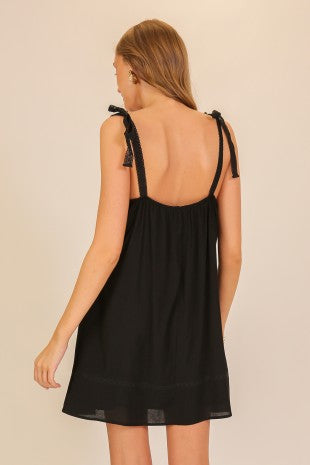 Sweet Serenity Lace Trim Dress