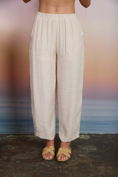 Textured Elastic Pants