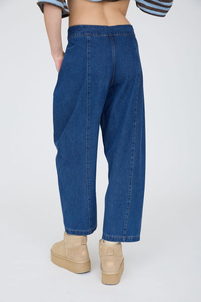High Waisted Cropped Indigo Pants