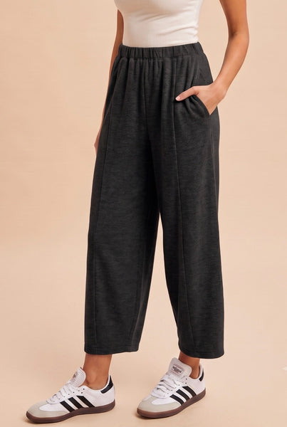 Soft Knit Cropped Barrel Pant