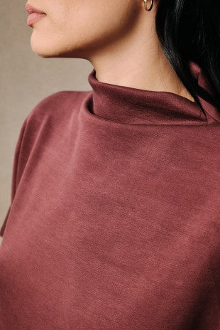 Mock Neck Dolman Top