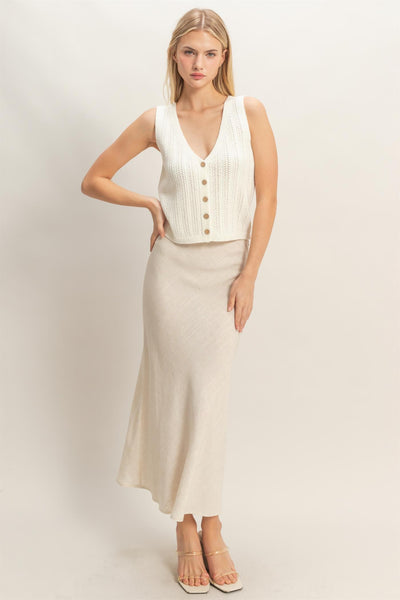Elastic Waist Maxi Skirt