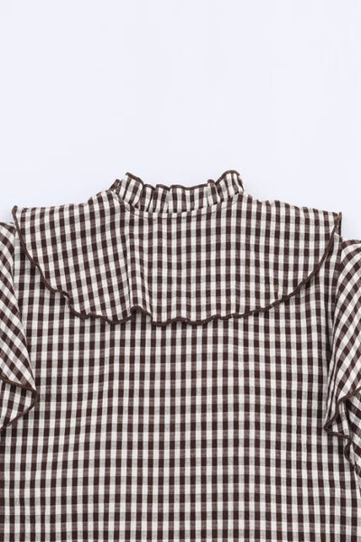 Plaid Ruffle Blouse