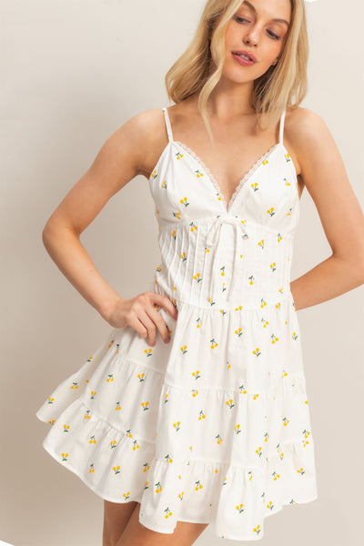 Bodice Tiered Mini Dress