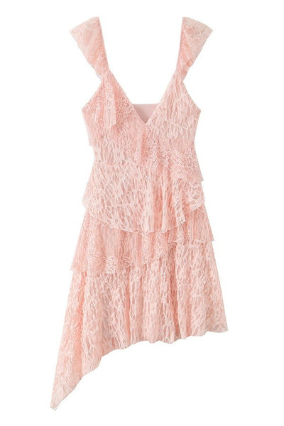 Ruffled Lace Mini Dress