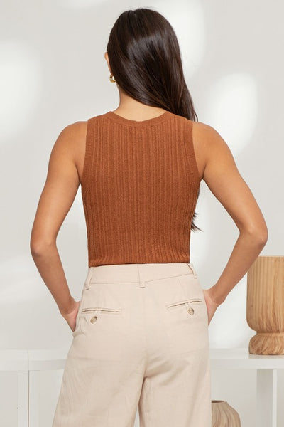 Sleeveless Round Neck Top