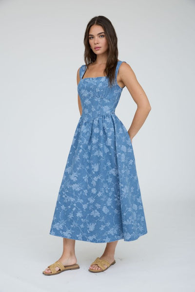 Floral Corset Midi Dress