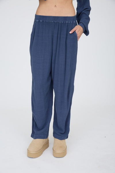Crinkle Elastic Lounge Pants