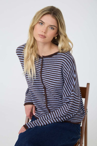 Stripe Button Down Cardigan
