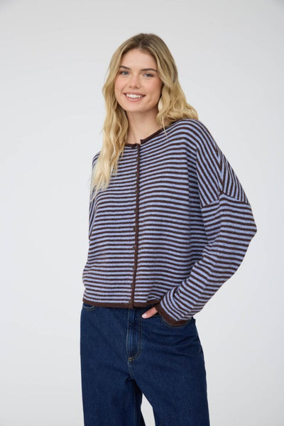 Stripe Button Down Cardigan