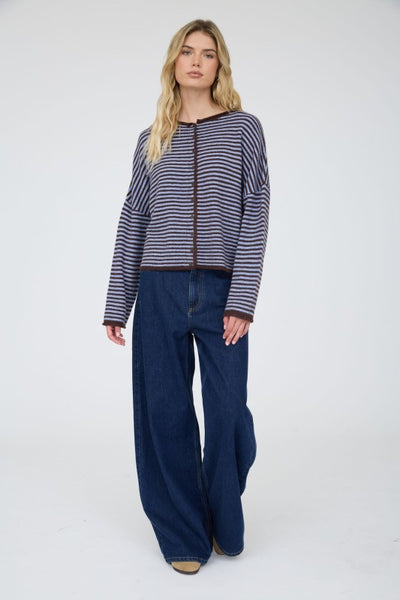 Stripe Button Down Cardigan