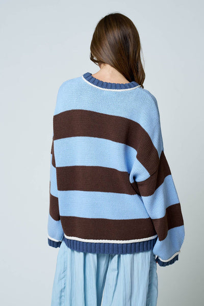 Oversized Stripe Crew Neck