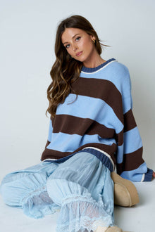 Oversized Stripe Crew Neck