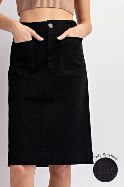 Soft Washed Midi Skirt