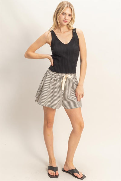 Ribbed V Neck Tank Top