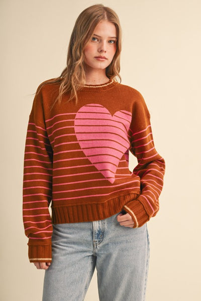 Heart stripe sweater