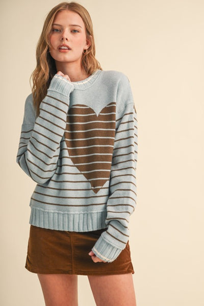 Heart stripe sweater