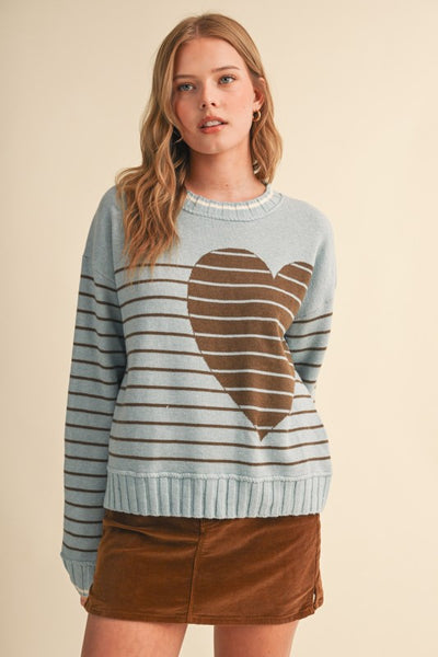 Heart stripe sweater