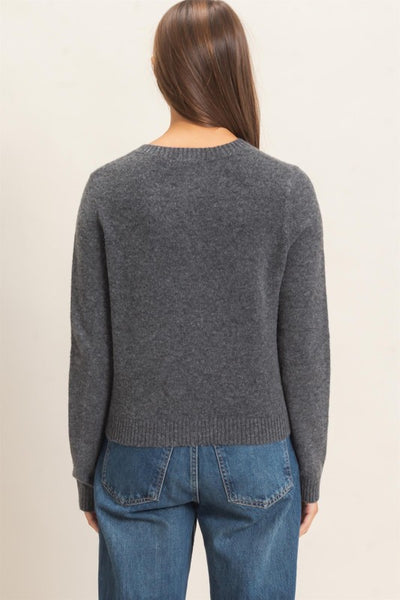 Crew Neck Simple Cardigan