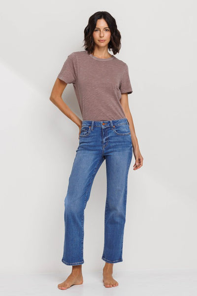 Mid Rise Ultra Stretch Slim Straight.