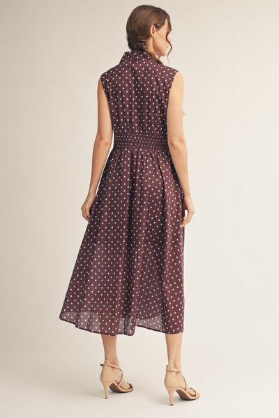 Front Zip Polka Dot Dress