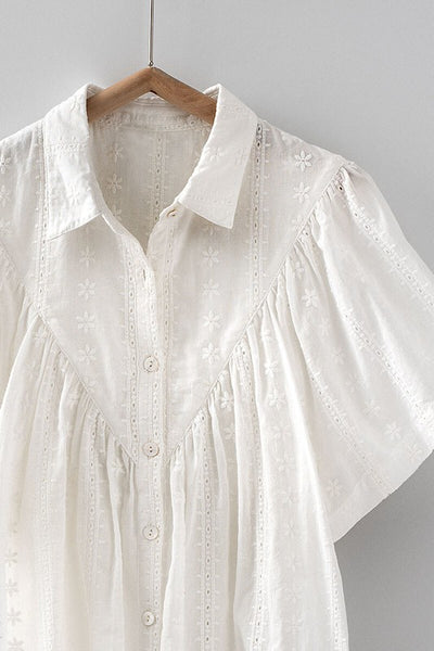 Eyelet Button Up Shirt