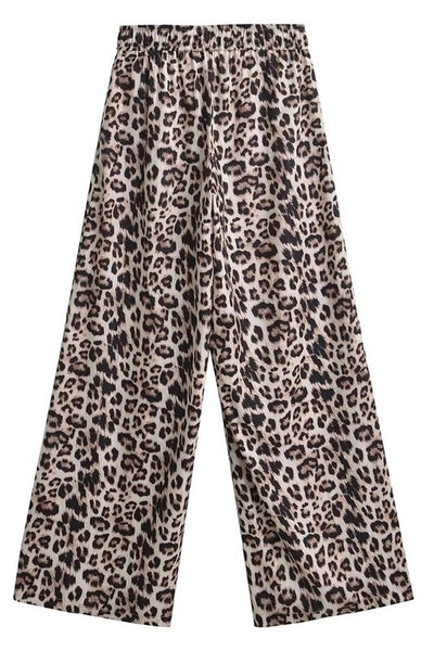 Leopard Print Wide Leg Pants