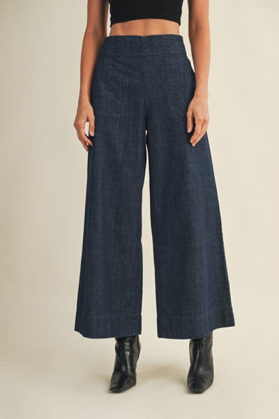 Banded Denim Pants