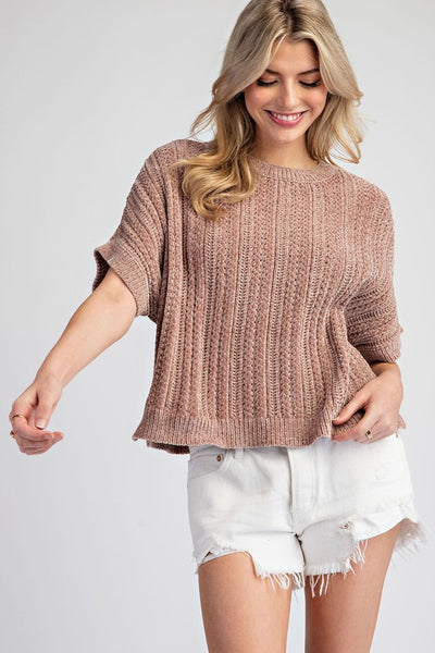 Ultra Soft Short Sleeve Sweater Top