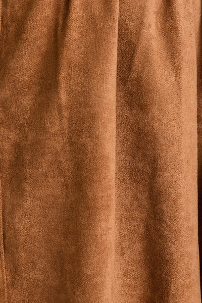 Shirring Detail Suede Jacket