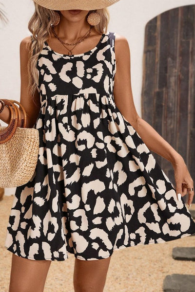 Leopard Scoop Neck Dress