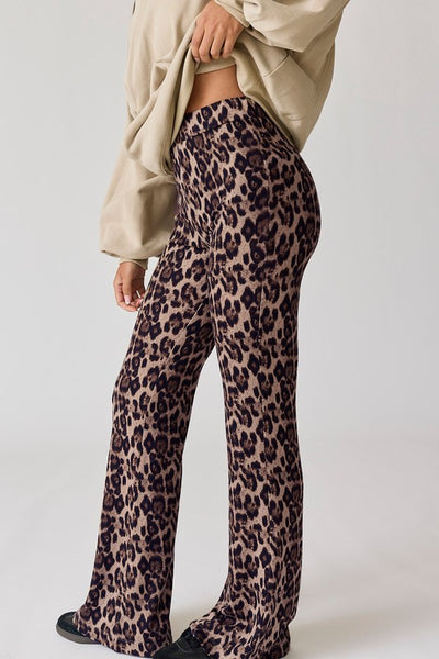 Anna Leopard Print Flare Pants