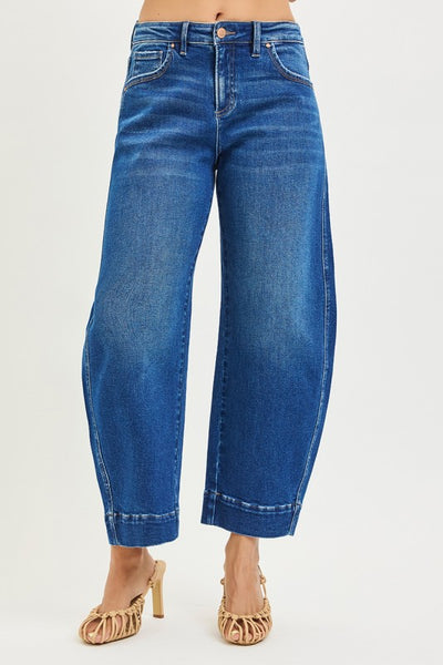 Mid Rise Barrel Jeans
