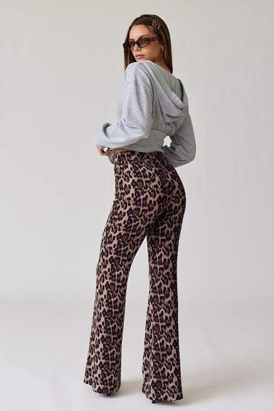 Anna Leopard Print Flare Pants