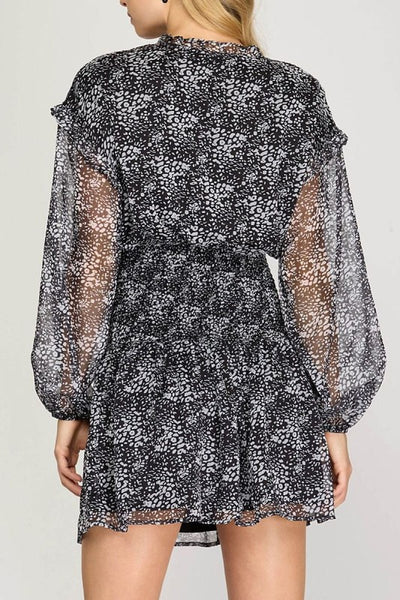 Ruffled Smocked Mini Dress