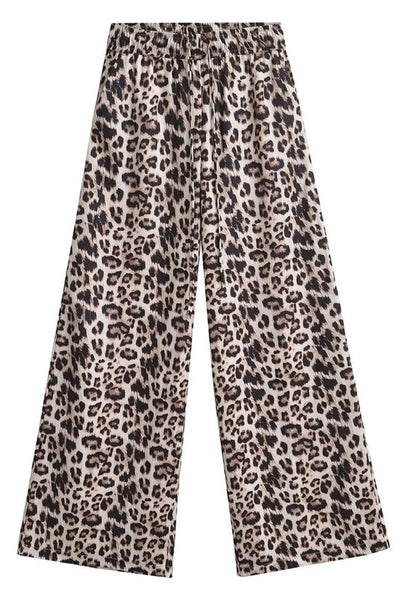 Leopard Print Wide Leg Pants