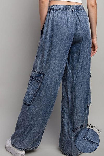 Cargo Denim Wide Pants