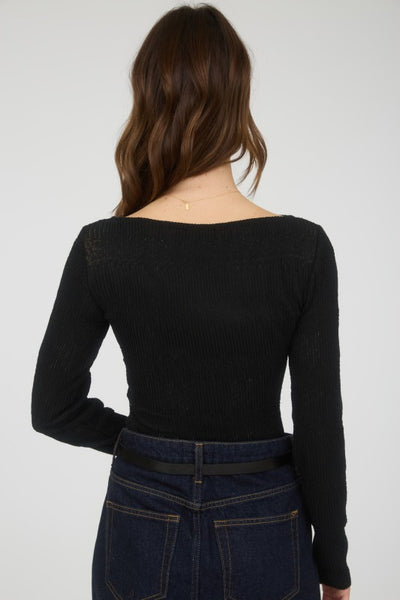 Boat Neck Crochet Top
