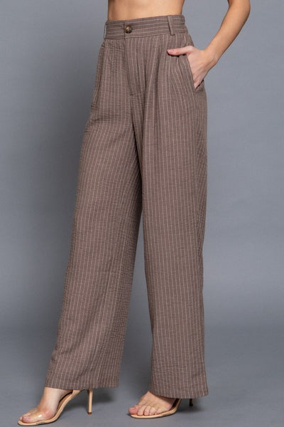 Stripe Linen Long Pants