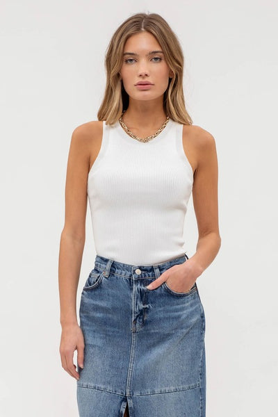 Round Neck Sweater Knit Tank Top